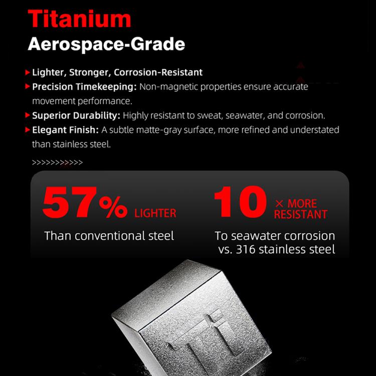 NORTH EDGE TRITON-TI Titanlegierung Solarbetriebene Professionelle Outdoor-Taucheruhr