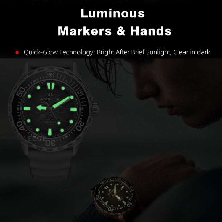 NORTH EDGE TRITON-TI Titanlegierung Solarbetriebene Professionelle Outdoor-Taucheruhr