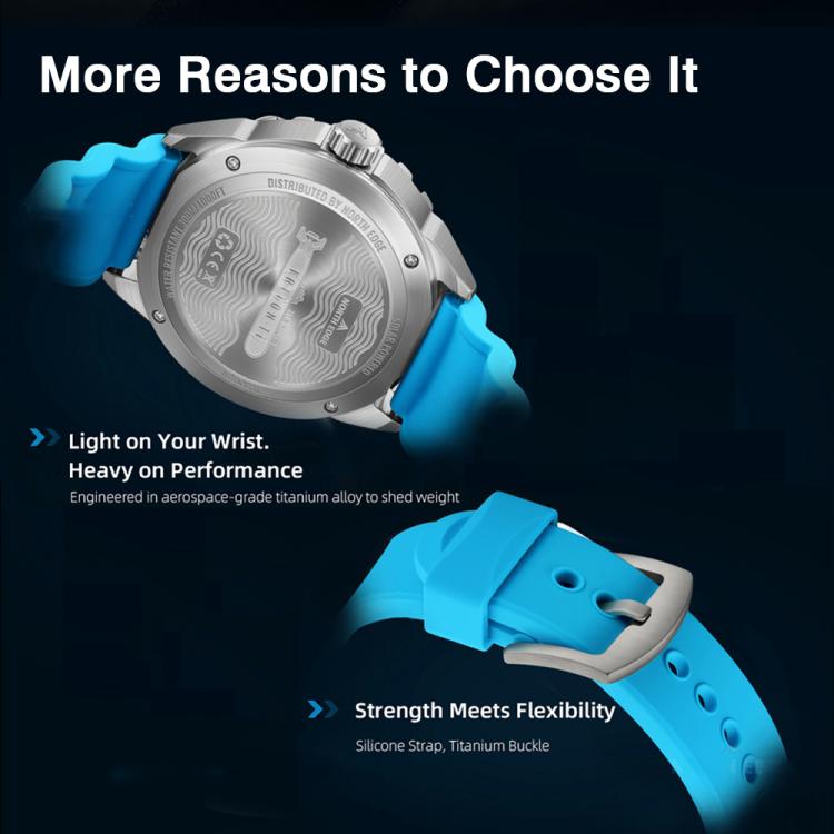 NORTH EDGE TRITON-TI Titanlegierung Solarbetriebene Professionelle Outdoor-Taucheruhr
