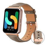 xDfind Rose Gold Buckle Black Shark Fine Grain Vegan Leather Watch Band, For Samsung Galaxy Watch7 / FE / 6 / 5 / 4, For Samsung Galaxy Fit3