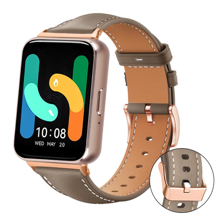 xDfind Rose Gold Buckle Black Shark Fine Grain Vegan Leather Watch Band, For Samsung Galaxy Watch7 / FE / 6 / 5 / 4, For Samsung Galaxy Fit3