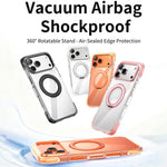 Vakuum-Airbag TPU + Acryl 360 drehbare Halterung Magnetische stoßfeste Handyhülle, für iPhone 17 Pro Max, für iPhone 17 Pro, für iPhone 17