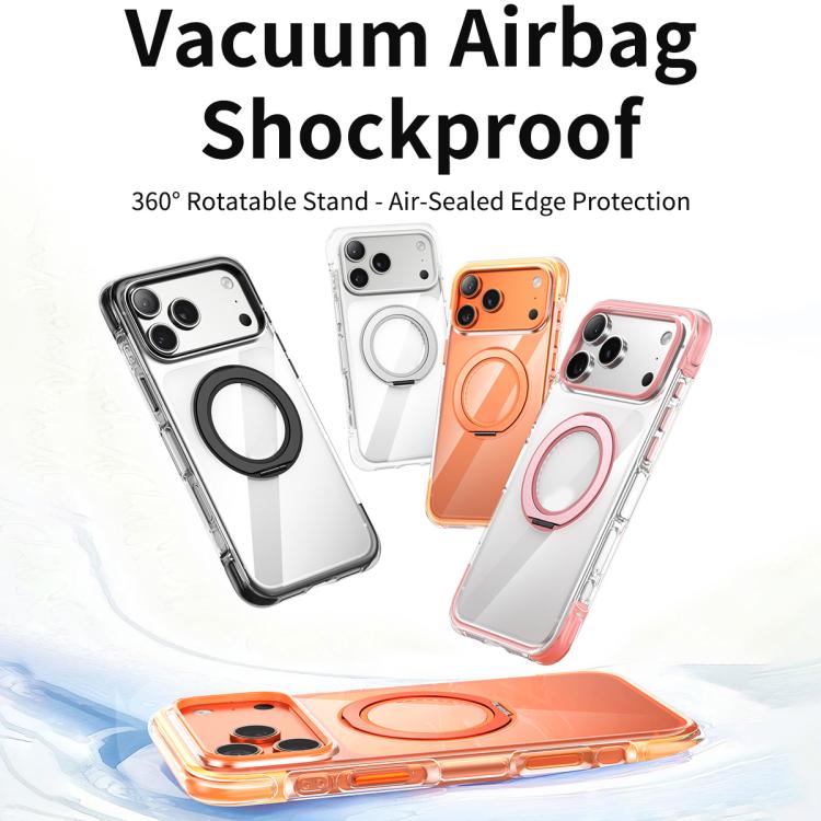 Vakuum-Airbag TPU + Acryl 360 drehbare Halterung Magnetische stoßfeste Handyhülle, für iPhone 17 Pro Max, für iPhone 17 Pro, für iPhone 17