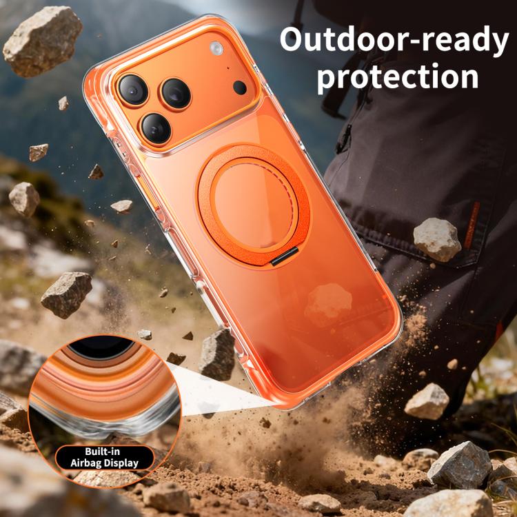 Vakuum-Airbag TPU + Acryl 360 drehbare Halterung Magnetische stoßfeste Handyhülle, für iPhone 17 Pro Max, für iPhone 17 Pro, für iPhone 17
