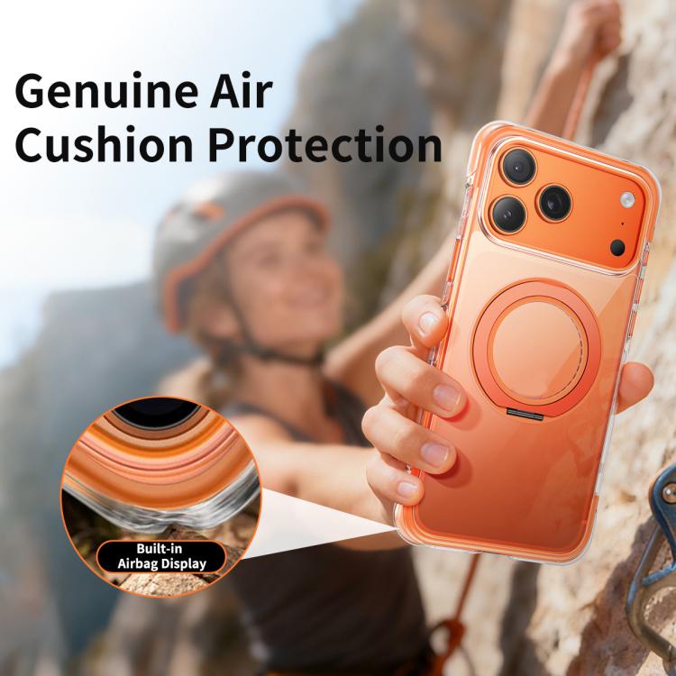 Vakuum-Airbag TPU + Acryl 360 drehbare Halterung Magnetische stoßfeste Handyhülle, für iPhone 17 Pro Max, für iPhone 17 Pro, für iPhone 17