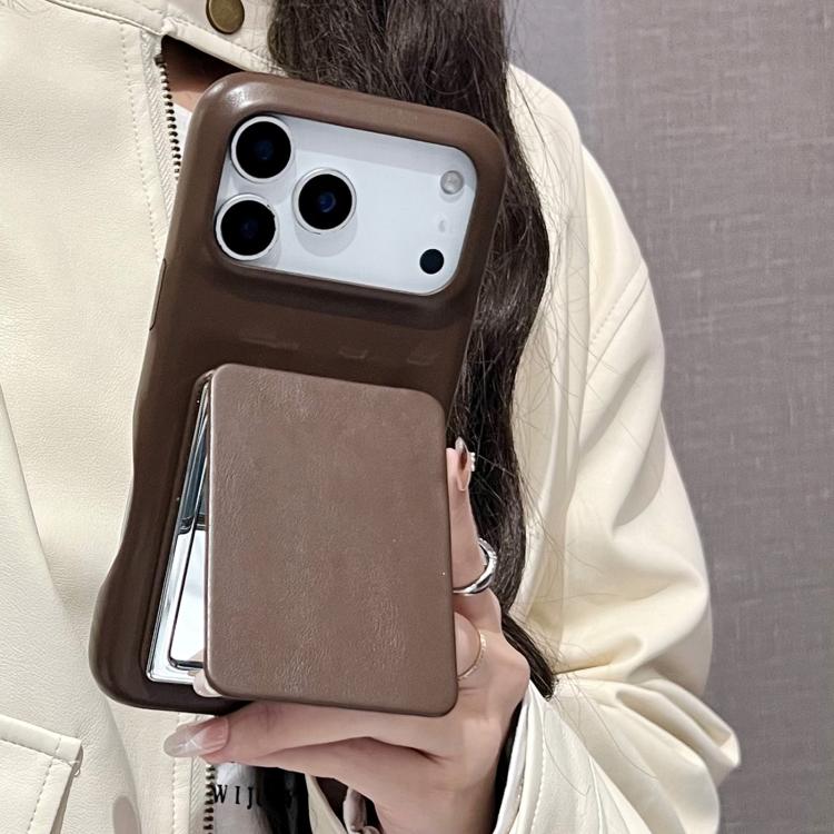 Lammlederstruktur-Spiegelhalter-stoßfeste Handyhülle, Für iPhone 17 Pro Max, Für iPhone 17 Pro