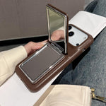 Lammlederstruktur-Spiegelhalter-stoßfeste Handyhülle, Für iPhone 17 Pro Max, Für iPhone 17 Pro