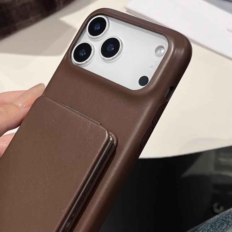 Lammlederstruktur-Spiegelhalter-stoßfeste Handyhülle, Für iPhone 17 Pro Max, Für iPhone 17 Pro