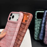 Stoßfeste Handyhülle aus veganem Leder mit Krokodil-Vintage-Textur, für iPhone 17 Pro Max, für iPhone 17 Pro