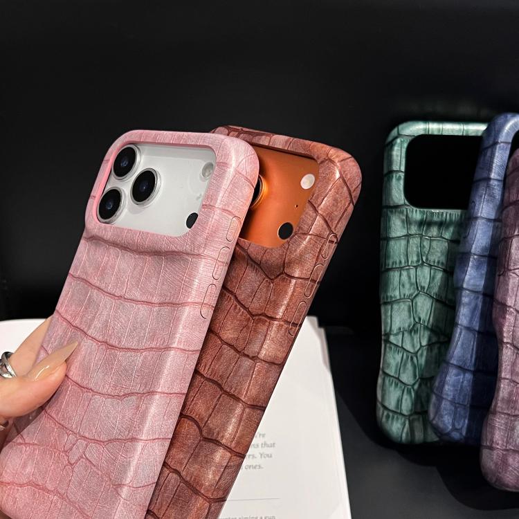 Stoßfeste Handyhülle aus veganem Leder mit Krokodil-Vintage-Textur, für iPhone 17 Pro Max, für iPhone 17 Pro