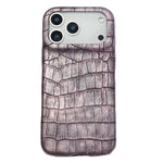 Stoßfeste Handyhülle aus veganem Leder mit Krokodil-Vintage-Textur, für iPhone 17 Pro Max, für iPhone 17 Pro