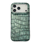 Stoßfeste Handyhülle aus veganem Leder mit Krokodil-Vintage-Textur, für iPhone 17 Pro Max, für iPhone 17 Pro