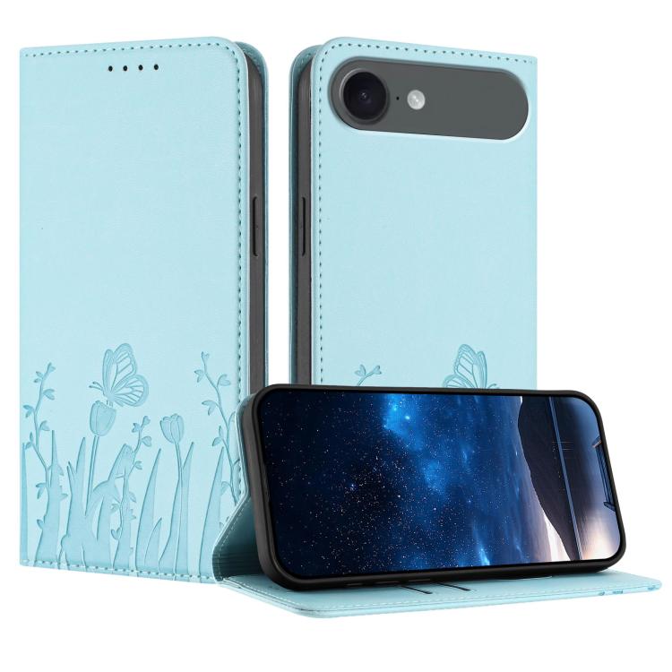 Handyhülle aus magnetischem veganem Leder mit Tulpen-Schmetterlingsmuster, für iPhone Air, für iPhone 16 Pro Max, für iPhone 16 Pro, für iPhone 16 Plus