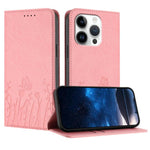 Tulips Butterfly Pattern Magnetic Vegan Leather Phone Case, For iPhone Air, For iPhone 16 Pro Max, For iPhone 16 Pro, For iPhone 16 Plus