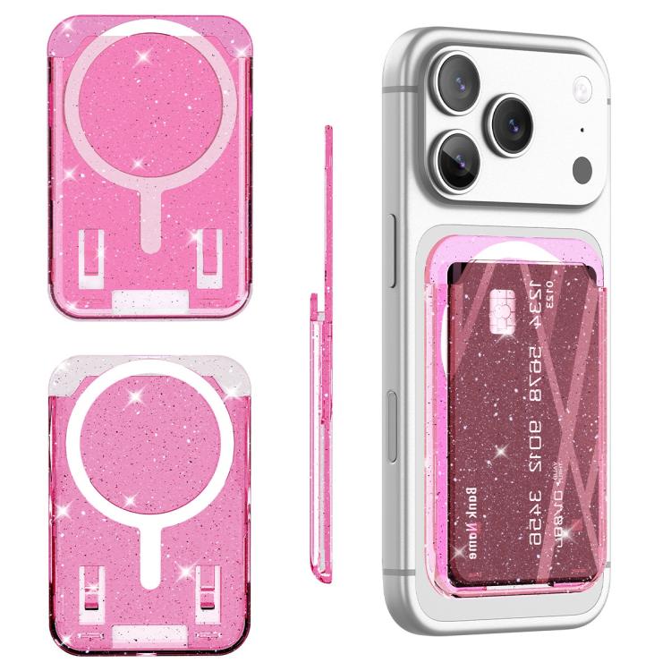 Glitter Clear Magnetic Phone Back Sticker Card Slots Bag