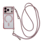 Strassstein Klare Acryl Galvanisierte Magnetische Handyhülle mit Rechtshänder-Umhängeband, Für iPhone 17 Pro Max, Für iPhone 17 Pro, Für iPhone 17, Für iPhone Air, Für iPhone 16 Pro Max, Für iPhone 16 Pro, Für iPhone 16 Plus, Für iPhone 16