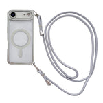 Strassstein Klare Acryl Galvanisierte Magnetische Handyhülle mit Rechtshänder-Umhängeband, Für iPhone 17 Pro Max, Für iPhone 17 Pro, Für iPhone 17, Für iPhone Air, Für iPhone 16 Pro Max, Für iPhone 16 Pro, Für iPhone 16 Plus, Für iPhone 16