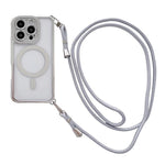 Strassstein Klare Acryl Galvanisierte Magnetische Handyhülle mit Rechtshänder-Umhängeband, Für iPhone 17 Pro Max, Für iPhone 17 Pro, Für iPhone 17, Für iPhone Air, Für iPhone 16 Pro Max, Für iPhone 16 Pro, Für iPhone 16 Plus, Für iPhone 16