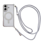 Strassstein Klare Acryl Galvanisierte Magnetische Handyhülle mit Rechtshänder-Umhängeband, Für iPhone 17 Pro Max, Für iPhone 17 Pro, Für iPhone 17, Für iPhone Air, Für iPhone 16 Pro Max, Für iPhone 16 Pro, Für iPhone 16 Plus, Für iPhone 16