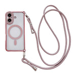 Strassstein Klare Acryl Galvanisierte Magnetische Handyhülle mit Rechtshänder-Umhängeband, Für iPhone 17 Pro Max, Für iPhone 17 Pro, Für iPhone 17, Für iPhone Air, Für iPhone 16 Pro Max, Für iPhone 16 Pro, Für iPhone 16 Plus, Für iPhone 16