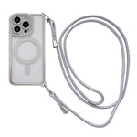 Strassstein Klare Acryl Galvanisierte Magnetische Handyhülle mit Rechtshänder-Umhängeband, Für iPhone 17 Pro Max, Für iPhone 17 Pro, Für iPhone 17, Für iPhone Air, Für iPhone 16 Pro Max, Für iPhone 16 Pro, Für iPhone 16 Plus, Für iPhone 16