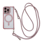 Strassstein Klare Acryl Galvanisierte Magnetische Handyhülle mit Rechtshänder-Umhängeband, Für iPhone 17 Pro Max, Für iPhone 17 Pro, Für iPhone 17, Für iPhone Air, Für iPhone 16 Pro Max, Für iPhone 16 Pro, Für iPhone 16 Plus, Für iPhone 16