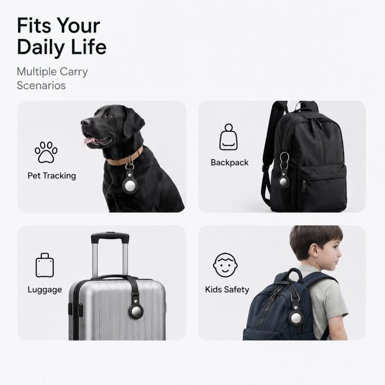 XDcase Vegane Leder Schutzhülle mit Metallring, 1 Stück (Blau), 1 Stück (Braun), 1 Stück (Grau), 1 Stück (Schwarz), 1 Stück (Rot)