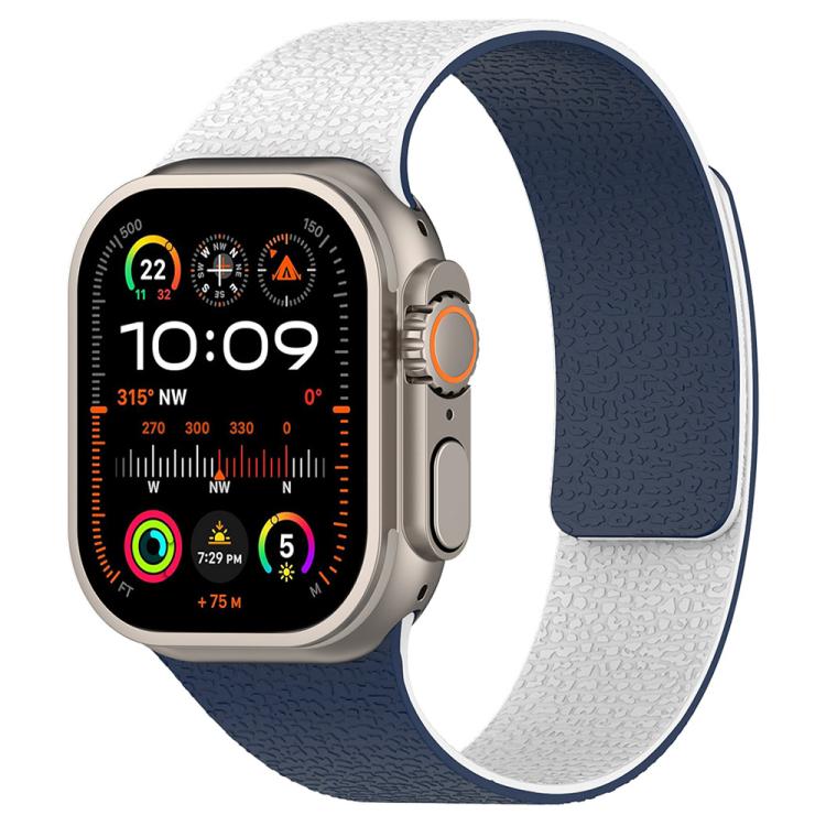 xDfind Farbblock Litschi-Struktur Magnetisches Silikon-Uhrenarmband, Für Apple Watch 42 / 44 / 45 / 46 / 49mm, Für Apple Watch 38 / 40 / 41 / S11 42mm