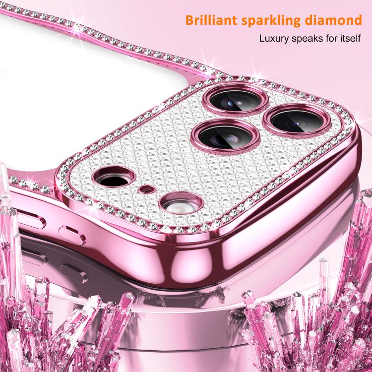 Wave Twisting Star Diamond Shockproof Electroplate TPU Phone Case, For iPhone 17 Pro Max, For iPhone 17 Pro, For iPhone 17, For iPhone 16 Pro Max, For iPhone 16 Pro, For iPhone 16