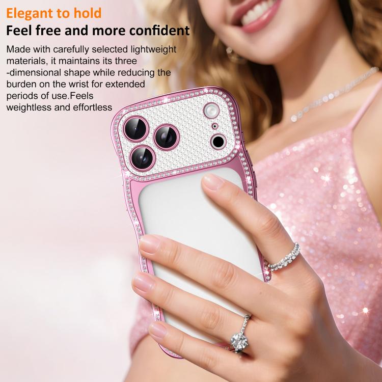 Wave Twisting Star Diamond Shockproof Electroplate TPU Phone Case, For iPhone 17 Pro Max, For iPhone 17 Pro, For iPhone 17, For iPhone 16 Pro Max, For iPhone 16 Pro, For iPhone 16