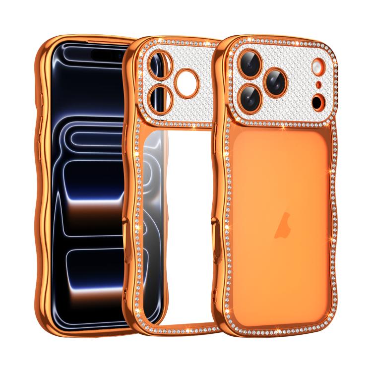 Wave Twisting Star Diamond Shockproof Electroplate TPU Phone Case, For iPhone 17 Pro Max, For iPhone 17 Pro, For iPhone 17, For iPhone 16 Pro Max, For iPhone 16 Pro, For iPhone 16