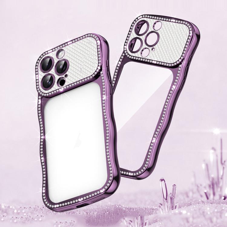 Wave Twisting Star Diamond Shockproof Electroplate TPU Phone Case, For iPhone 17 Pro Max, For iPhone 17 Pro, For iPhone 17, For iPhone 16 Pro Max, For iPhone 16 Pro, For iPhone 16