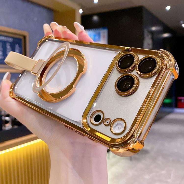 Crystal Shield Ring Holder TPU + Acryl Magnetische Handyhülle, Für iPhone 17 Pro Max, Für iPhone 17 Pro, Für iPhone 17, Für iPhone Air, Für iPhone 16 Pro Max, Für iPhone 16 Pro