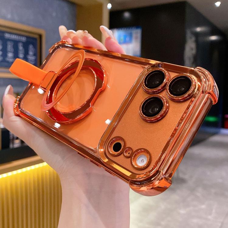 Crystal Shield Ring Holder TPU + Acryl Magnetische Handyhülle, Für iPhone 17 Pro Max, Für iPhone 17 Pro, Für iPhone 17, Für iPhone Air, Für iPhone 16 Pro Max, Für iPhone 16 Pro