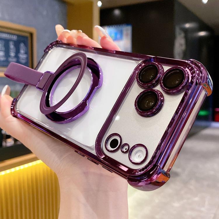 Crystal Shield Ring Holder TPU + Acryl Magnetische Handyhülle, Für iPhone 17 Pro Max, Für iPhone 17 Pro, Für iPhone 17, Für iPhone Air, Für iPhone 16 Pro Max, Für iPhone 16 Pro