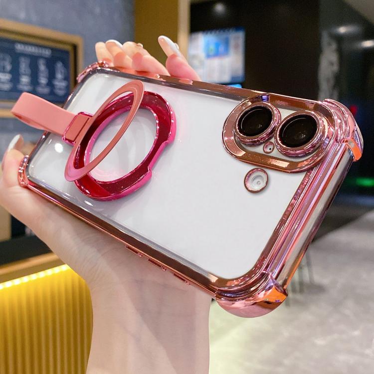 Crystal Shield Ring Holder TPU + Acryl Magnetische Handyhülle, Für iPhone 17 Pro Max, Für iPhone 17 Pro, Für iPhone 17, Für iPhone Air, Für iPhone 16 Pro Max, Für iPhone 16 Pro