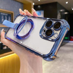 Crystal Shield Ring Holder TPU + Acryl Magnetische Handyhülle, Für iPhone 17 Pro Max, Für iPhone 17 Pro, Für iPhone 17, Für iPhone Air, Für iPhone 16 Pro Max, Für iPhone 16 Pro