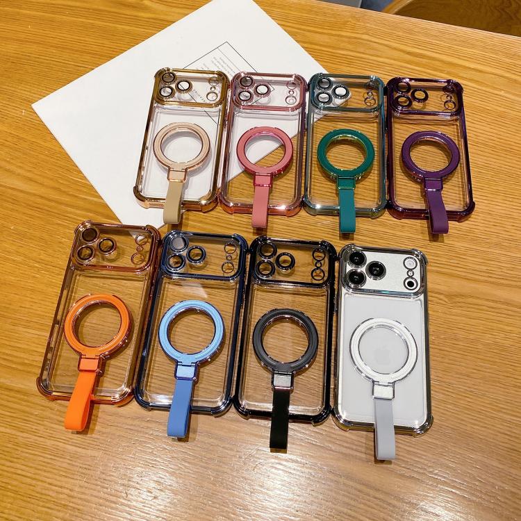 Crystal Shield Ring Holde TPU + Acrylic Magnetic Phone Case, For iPhone 16 Plus, For iPhone 16, For iPhone 15 Pro Max, For iPhone 15 Pro, For iPhone 15 Plus, For iPhone 15