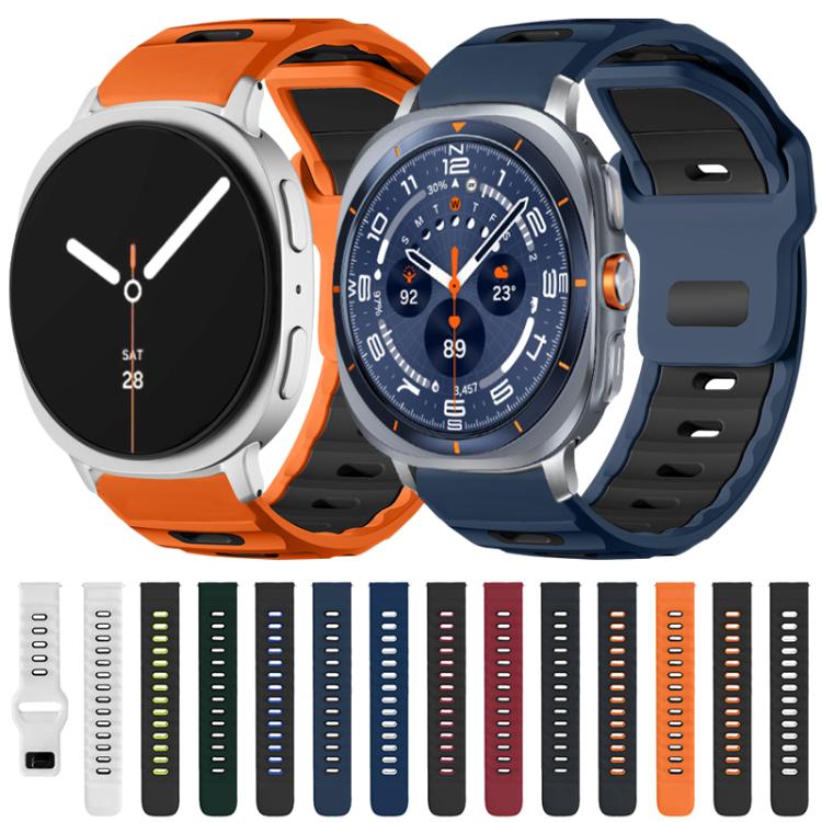 xDfind Flat-head Dual-color Silicone Watch Band, For Galaxy Watch Ultra2 2026 / 2025 / 1 2024, For Galaxy Watch9 / 8 / 8 Classic, For Samsung Galaxy Watch7 / FE / 6 / 5 / 4