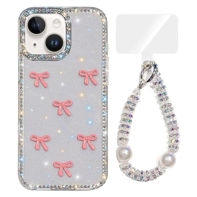 Funkelnde IMD Bunte Schleifen-Handyhülle mit Armband, Für iPhone 15, Für iPhone 14, Für iPhone 14 Pro, Für iPhone 14 Pro Max, Für iPhone 13 Pro Max