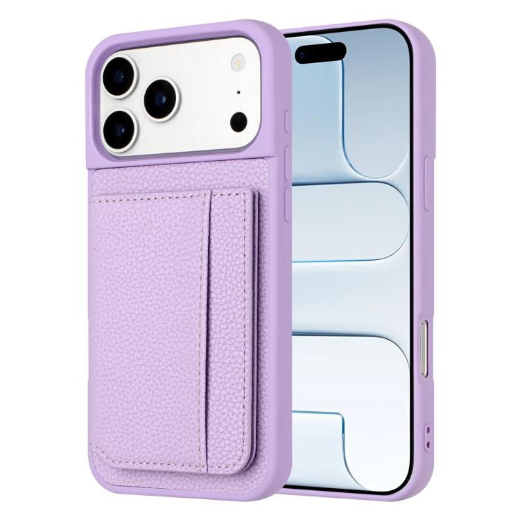 Litschi-Muster Magnetische Kartenhalter-Handyhülle, Für iPhone 17 Pro Max, Für iPhone 17 Pro