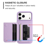 Litschi-Muster Magnetische Kartenhalter-Handyhülle, Für iPhone 17 Pro Max, Für iPhone 17 Pro