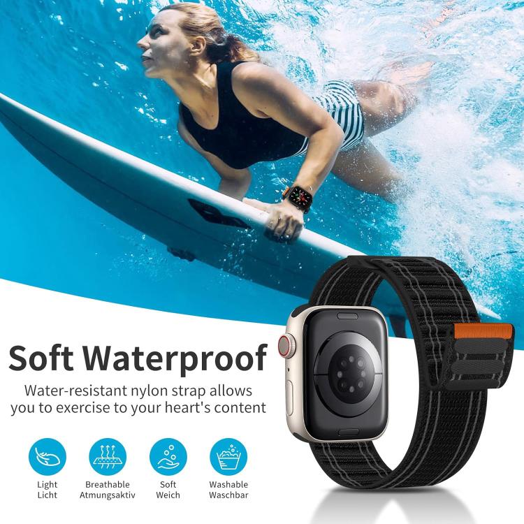 xDfind Nylon-Schlaufe Gewebtes Klettverschluss-Uhrenarmband, Für Apple Watch 42 / 44 / 45 / 46 / 49mm, Für Apple Watch 38 / 40 / 41 / S11 42mm