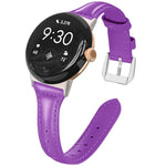 xDfind Slim Genuine Leather Watch Band, For Google Pixel Watch 4 / 3 45mm, For Google Pixel Watch 4 / 3 / 2 / 1 41mm