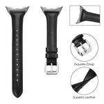 xDfind Slim Genuine Leather Watch Band, For Google Pixel Watch 4 / 3 45mm, For Google Pixel Watch 4 / 3 / 2 / 1 41mm