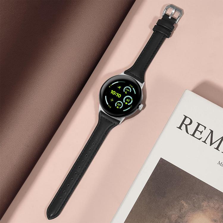 xDfind Slim Genuine Leather Watch Band, For Google Pixel Watch 4 / 3 45mm, For Google Pixel Watch 4 / 3 / 2 / 1 41mm