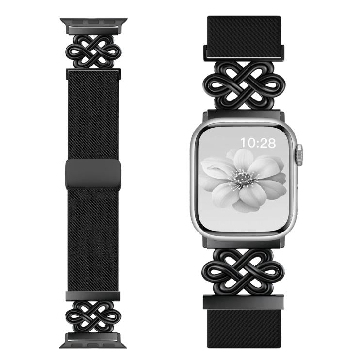 xDfind Chinesischer Knoten Nylon Geflochten Magnetische Schnalle Uhrenarmband, Für Apple Watch 42 / 44 / 45 / 46 / 49mm, Für Apple Watch 38 / 40 / 41 / S11 42mm