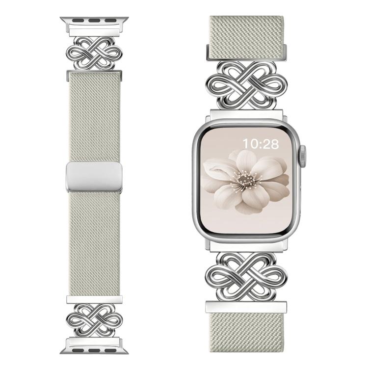 xDfind Chinesischer Knoten Nylon Geflochten Magnetische Schnalle Uhrenarmband, Für Apple Watch 42 / 44 / 45 / 46 / 49mm, Für Apple Watch 38 / 40 / 41 / S11 42mm
