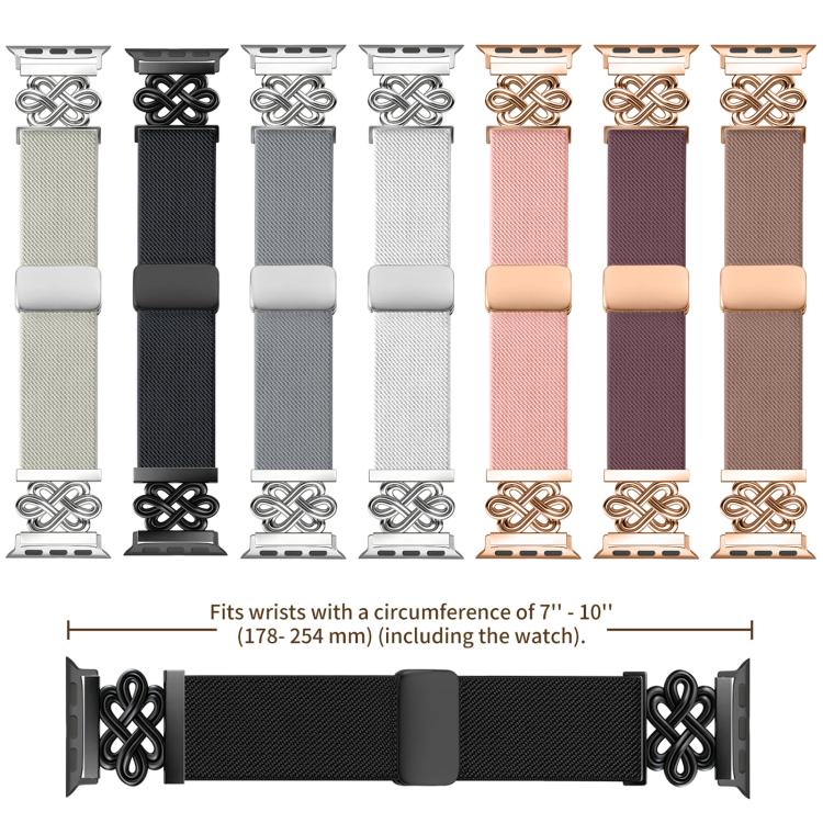 xDfind Chinesischer Knoten Nylon Geflochten Magnetische Schnalle Uhrenarmband, Für Apple Watch 42 / 44 / 45 / 46 / 49mm, Für Apple Watch 38 / 40 / 41 / S11 42mm
