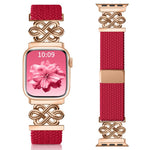 xDfind Chinesischer Knoten Nylon Regenbogen Geflochten Magnetische Schnalle Uhrenarmband, Für Apple Watch 42 / 44 / 45 / 46 / 49mm, Für Apple Watch 38 / 40 / 41 / S11 42mm